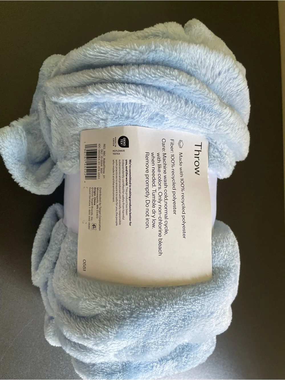 Room Essentials Soft Blue Plush Throw Blanket 50” x 80